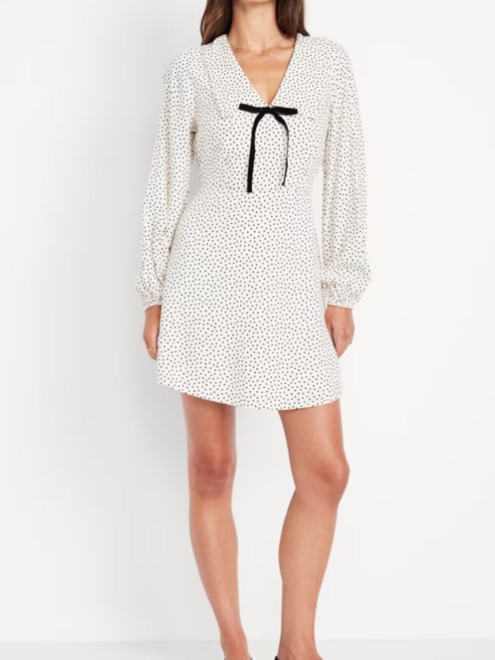 NWT Old Navy Polka-Dot Lantern Sleeve Mini Dress Large